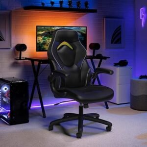 3085 Ergonomic Gaming Chair – High Back Office & PC Chair with Flip-Up Arms (Black)